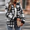 Women's Fashion Plaid Long Sleeve Loose Casual Fall And Winter Tops Jacket