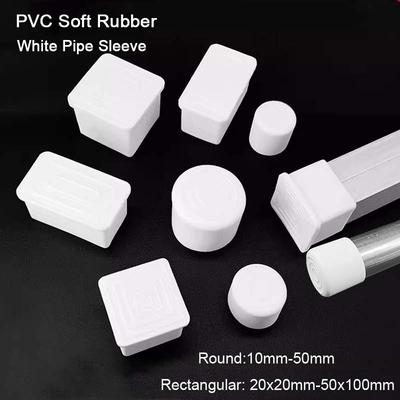 5pcs 10pcs White Square Round Rectangular Chair Leg Caps 10-100mm for Furniture Foot Table End Covers Non-slip Cover Pipe Plug