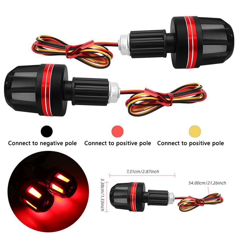 Moto LED Light Motorcycle Handlebar End Strobe Light 12V Waterproof DRL Driving Lamp for Moto Scooter Side Warning Accessory