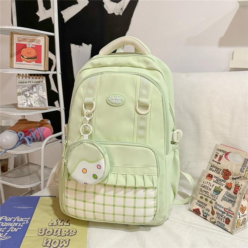 

College Style Schoolbag Women s Backpack Large Capacity Lightweight Backpack зелений