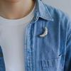 Silver Croissant Brooch Vintage Gold Brooch Fashion Metal Clothes Pin  Gift