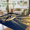 Crystal Velvet Square Rug Custom NameCristiano Ronaldo Pattern Non Slip Home Floor Decor Rug