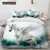 Unicorn Beding Set 3D Print White Horse Soft Duvet Cover Set Pink Background King Quen Ful Twin Sized Dimensions For Children Kids Ten Warm Comforter