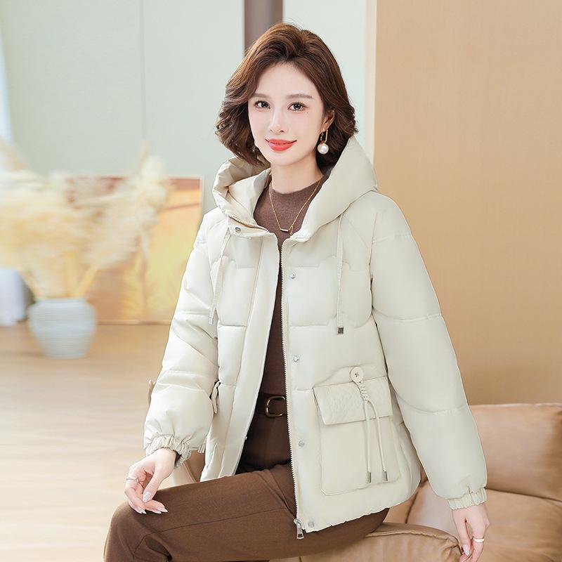 

Autumn and winter new thickened cotton jacket 2025 winter coat women s short loose padded jacket cotton jacket XXL off білий колір