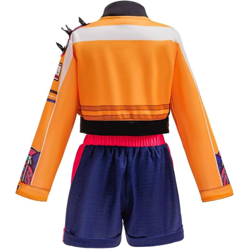 Rumi Costume Kids Girls Pop Singer Halloween Outfit Include Jacket,Tshirt,Shorts