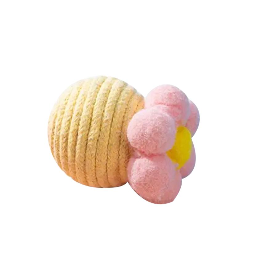 

Pet Toy Ball Cat Teasing Ball Cat Dog Toy Relieve Boredom Interactive artifact Pet Supplies Cleaning And Chewing Sisal Ball Toy жёлтый