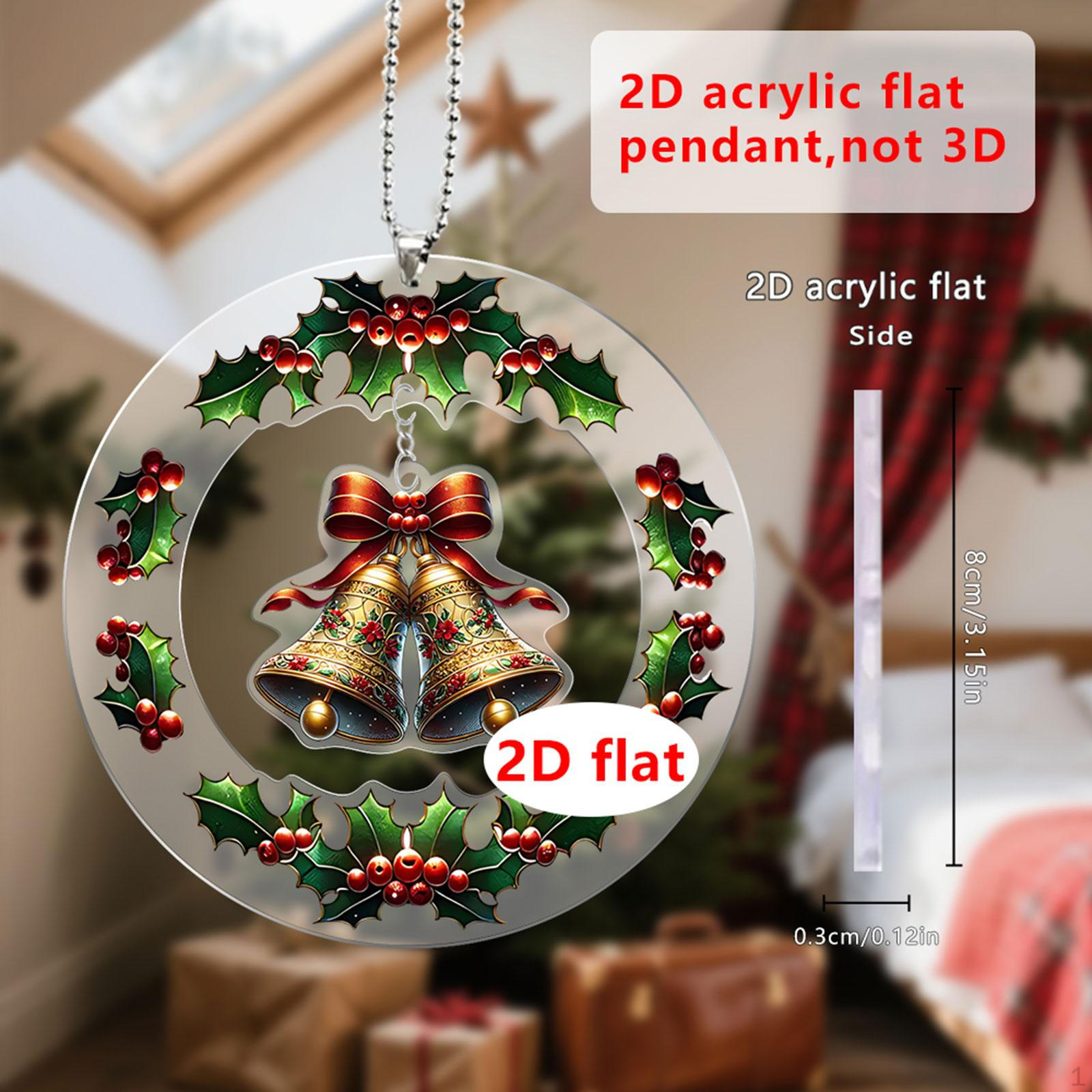 

2D Christmas Decoration Hanging Pendant Collection with Lanyard Ornament for Bedroom Office Bell
