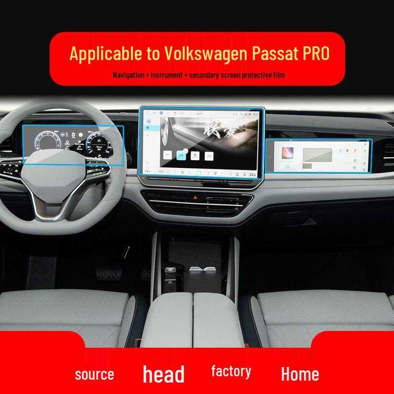 Tempered Navigation and Instrument Screen Protector for 25 Volkswagen Passat Pro Models