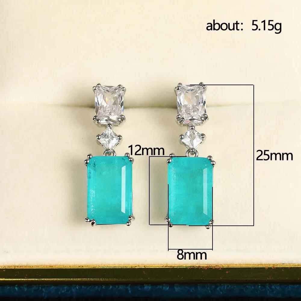 Milan New Geometric Retro Inlaid Crystal Earrings for Women's Dongdamen Green Ethnic Style  High Quality Jewelry