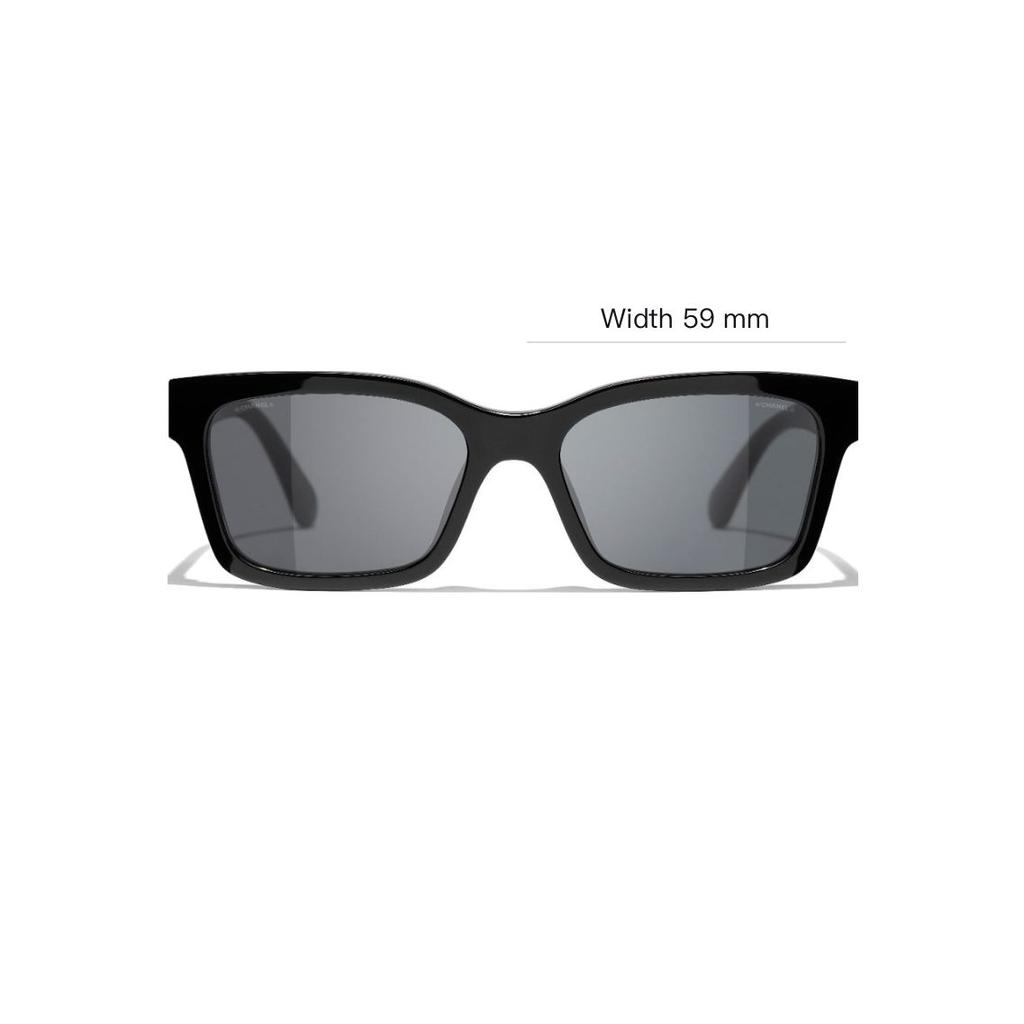 Chanel Letter Decoration Irregular Shape Sunglasses Unisex Sunglasses Black CH5417-1711S4