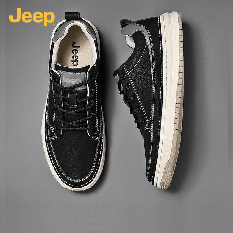 Jeep Men s Casual Leather Board Shoes 39 чёрный