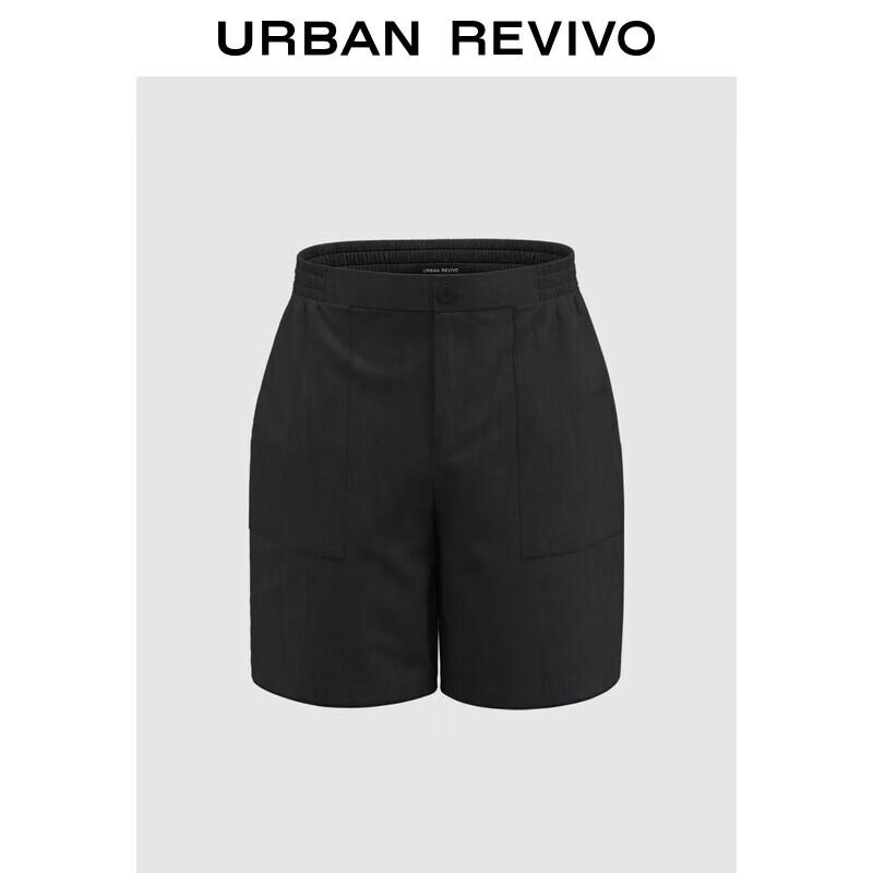 UR Men s Loose Fit Straight Leg Shorts with Half Elastic Waist 34