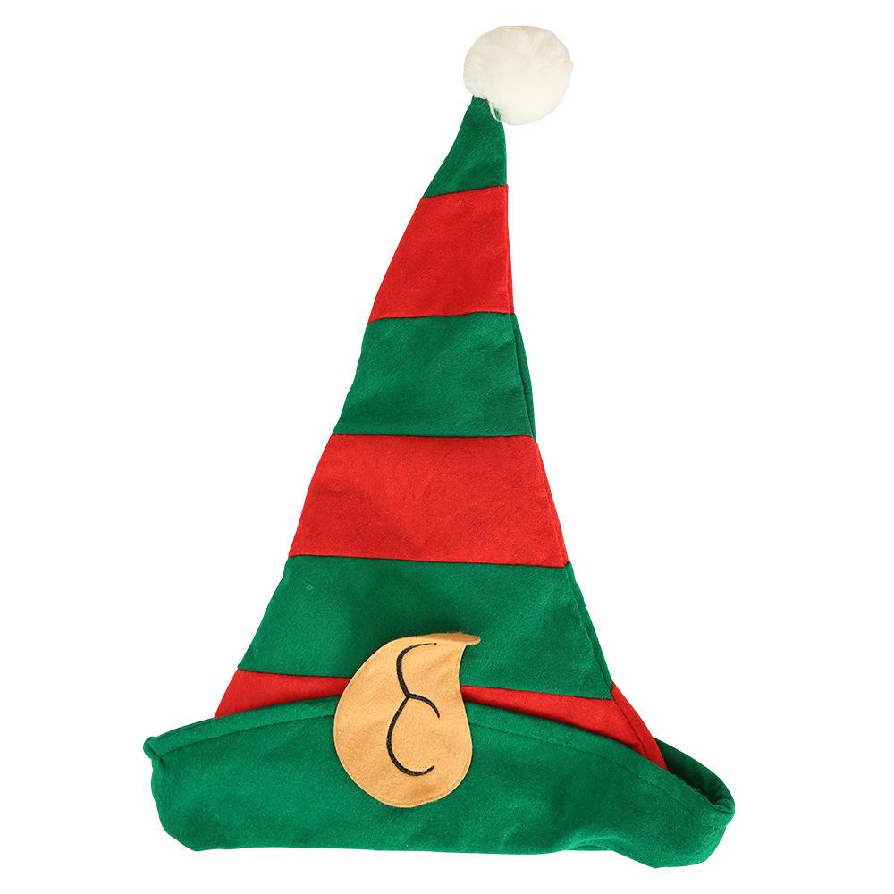 Christmas Hat Striped Elf Hat With Ears Christmas Ornaments Decor Children Women Men Cap Party Props
