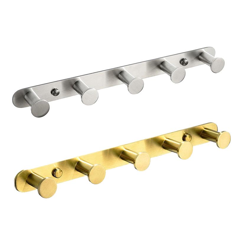 YOTO Stainless Steel Waterproof Multifunction Adhesive Hook Modern Wall Mount Self-Adhesive Shower Clothes Robe Coat Towel Hook