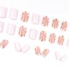 24 Pieces New Wear Nail Short Nail Art Niche High-end Gilt Aesthetic Petal Wind False Nails