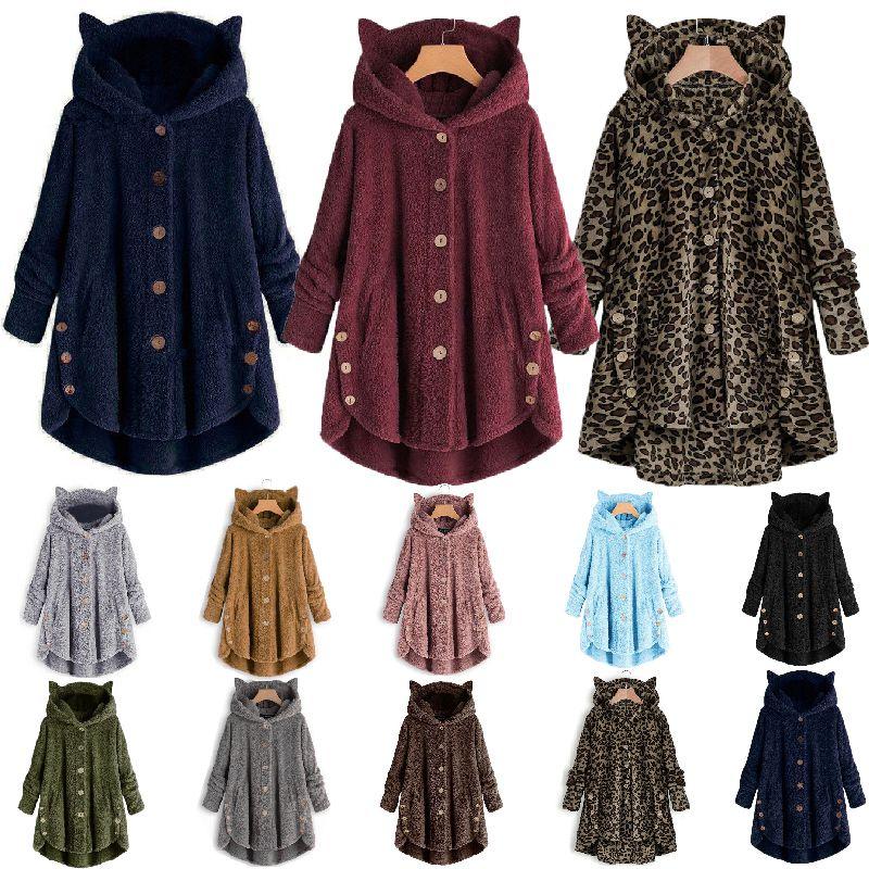 Cozy Cat Ear Women's Winter Warm Fleece Hoodie Hooded Coat For Casual Comfort