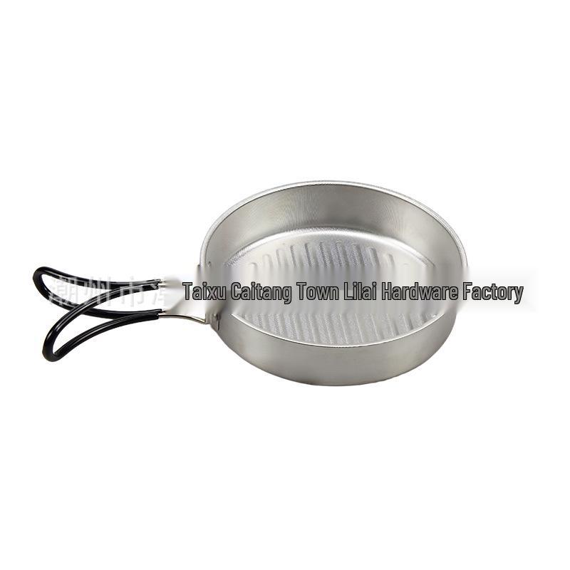 Portable Non-Stick Camping Cookware Set: Foldable Frying Pan & Soup Pot