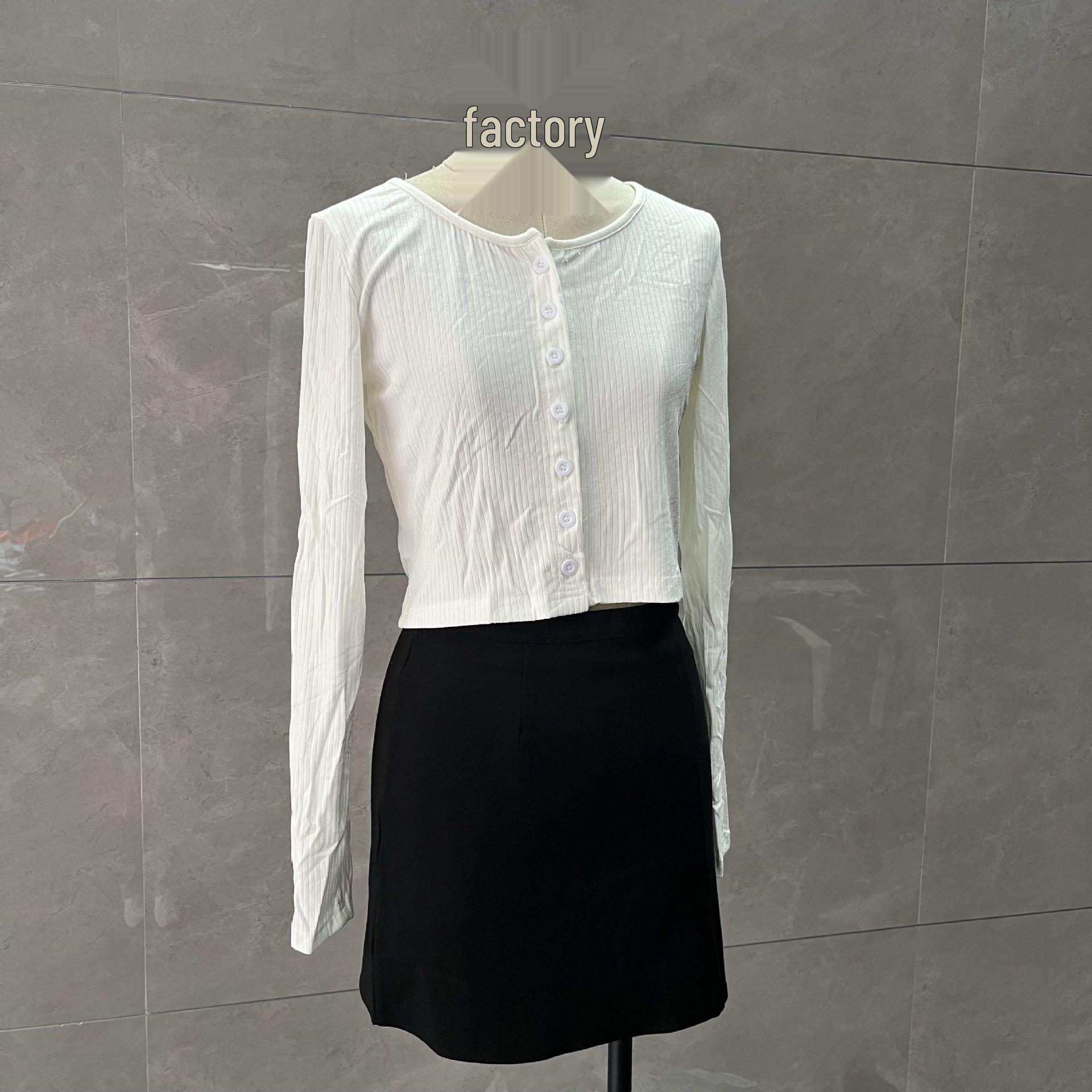 

Жіночий літній трикотажний кардиган кроп з крижаного шовку - Тонкий, з довгим рукавом, сонцезахисний, облягаючого крою S (~95 lbs)