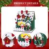Christmas Wooden House Ornament Buildings Gift Hanging Decor Santa Elements for Fireplace Wall