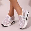 2025 spring and summer new women's fashion versatile height increase mesh breathable casual shoes support platform