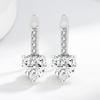 925 Sterling Silver Premium Gold Color Heart Zircon Diamond Earrings Birthday Anniversary Wedding Party Gift