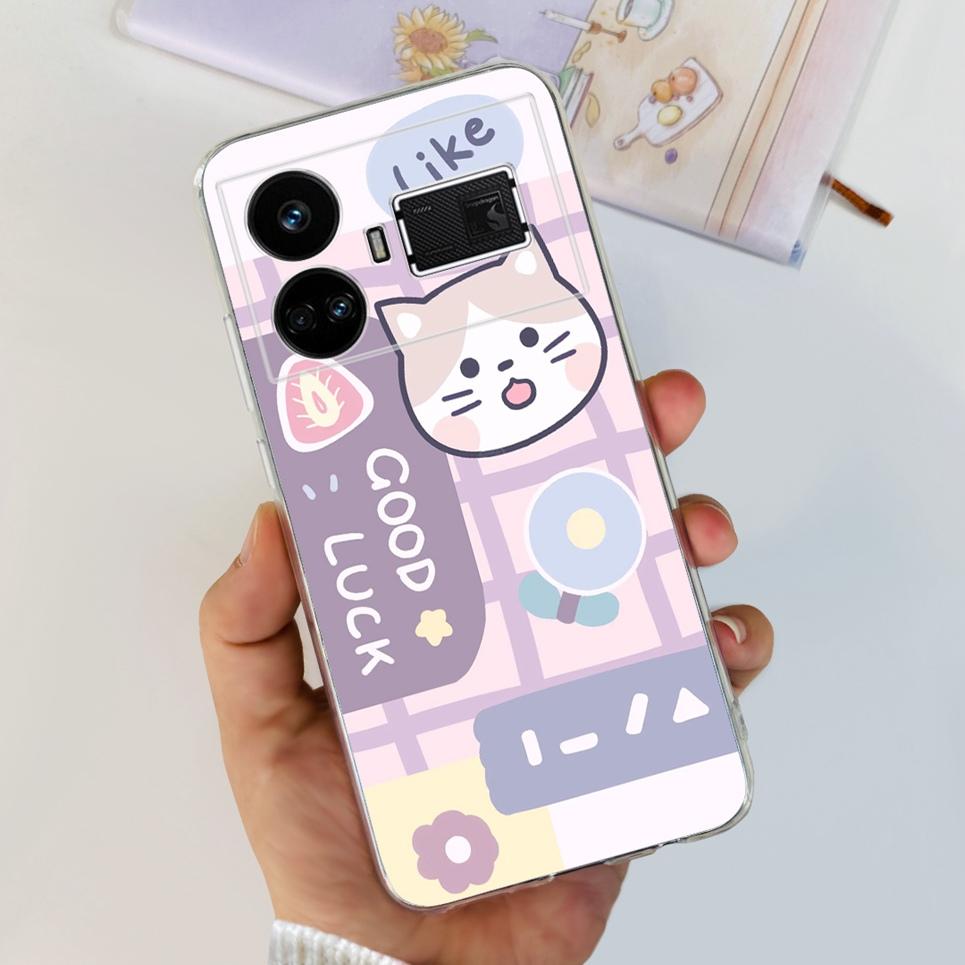 Pro Realme GT5 Pouzdro Průhledné Silikonové Měkký TPU Kryt Pro OPPO Realme GT 5 RealmeGT5 Pouzdra Květinové Mramorové Želé Nárazník Coques