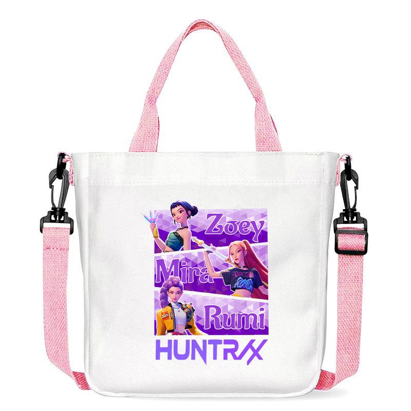 Spot KPOP Demon Hunter Group Printed Canvas Bag Fashion Shoulder Bag Portable Work Commuter Messenger Bag CLE