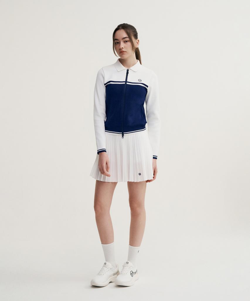 Sergio Tacchini W Goat Damarind Better Knit Zip-Up Cardigan (Navy)