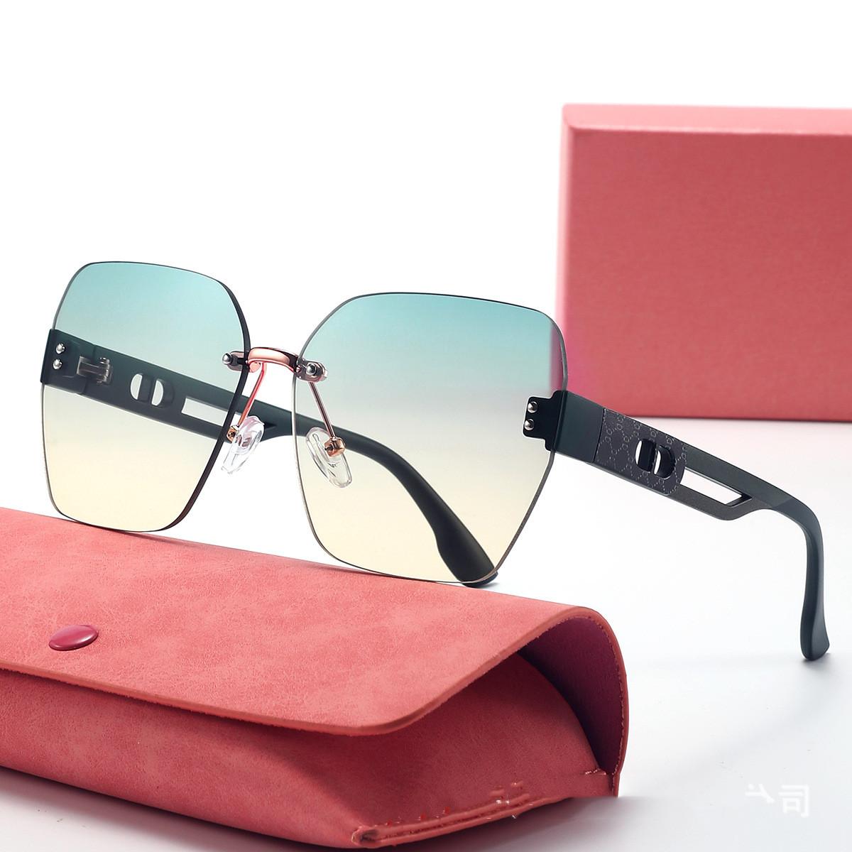 

Новые модные солнцезащитные очки без оправы с принтом хаки, с обрезанным краем, с большой оправой для женщин, градиентные многоугольные солнцезащитные очки(Ds-8170)