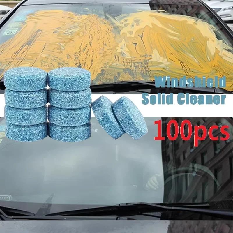 100/2Pcs Effervescent Car Solid Cleaner Car Windscreen Tablet Glass Water Solid Cleaner Universal Automobile Cleaner Accessories