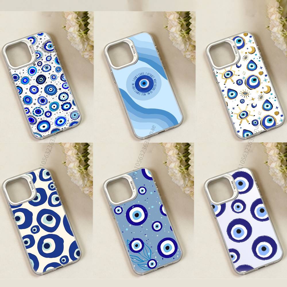 Lucky Eye Blue Evil Eye Print phone Case for iPhone 17 11 12 Pro Max Plus Mini Air SE 16e 14 15 16 13 Soft Shell