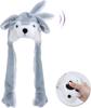 Animal Hat with Ears Moving Jumping Pop Up Beating Hat Plush Holiday Cosplay Dress Up Funny Gift for Kids