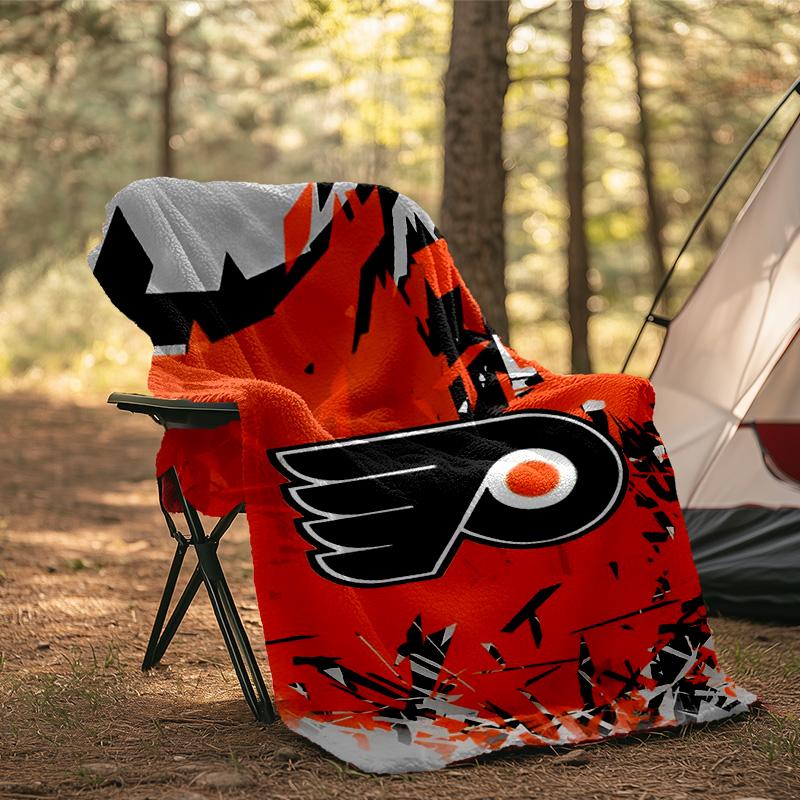 Flyers Hockey Logo Art Blanket Flannel Throw for Sofa, Indoor, Camping, Living Room, Office, Chair, And Bed Soft Birthday Gift