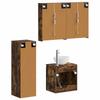 Bathroom Furniture Set 4 Pcs Smoked Oak