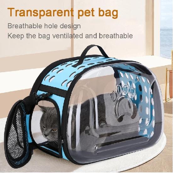 Transparent Foldable Outdoor Pet Travel Carrier Bag Handbag Puppy & Kitten Capsule Transparent Portable Shoulder Strap Bag