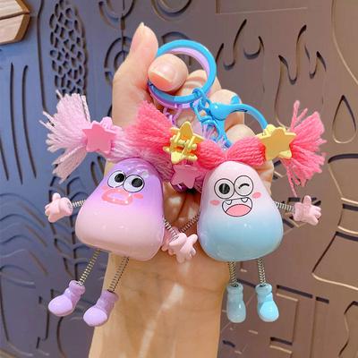 Cartoon Fried Hair Spring Yali Big Keychain Pendant Creative Car Bag Doll Keychain Small Gift