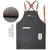 Waterproof, Oil-Proof Canvas Apron for Art, Painting, or Coffee Shop Wear-Resistant Custom Work Uniform.