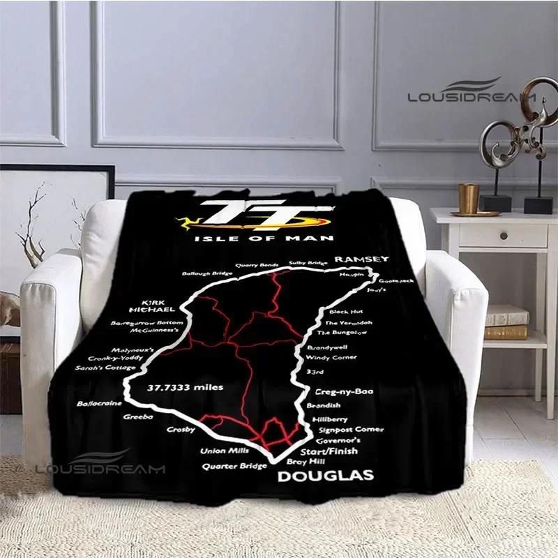 Motorrad Isle of Man TT Bedruckte Decken Flanell Warme Decke Weiche, gemütliche Decke Reisedecken Bettbezüge Geburtstagsgeschenk