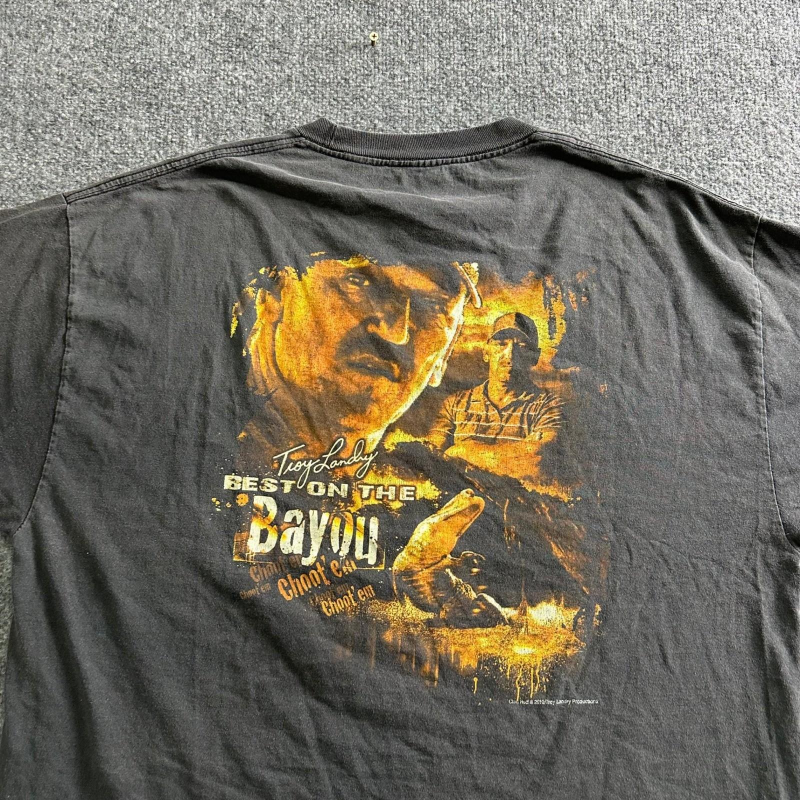 Swamp People T-Shirt Mens Size 2XL Black Troy Landry Choot Em Graphic Bayou Good Unisex T-Shirt S