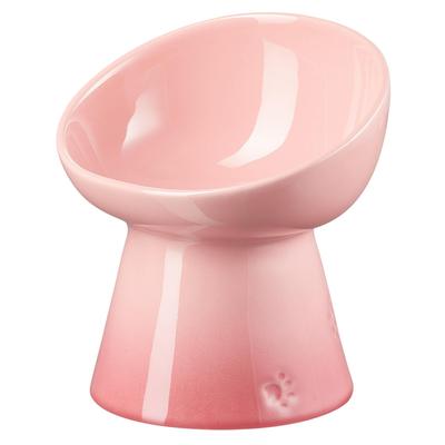 High Stand Pet Bowl, Deep, Natural Pink, for Dogs and Cats, Stain-Resistant, Microwave Safe [Official Japanese Retailer]