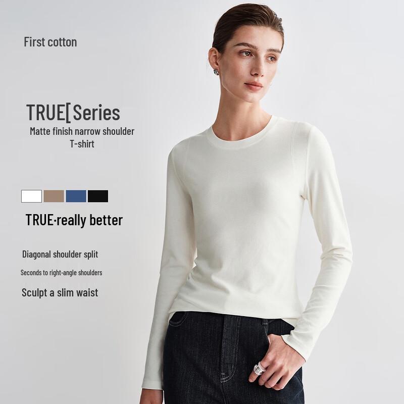 Women's Slim Fit Narrow-Shoulder Long Sleeve T-Shirt
