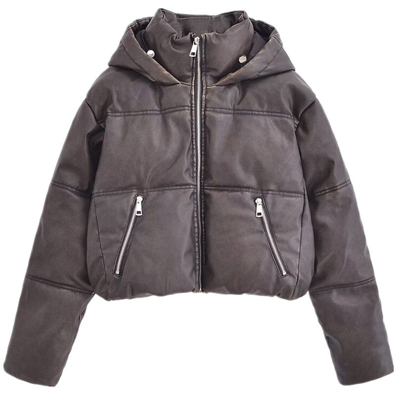 

Fashion Style Winter New Women s Clothing Slim Looking Easiest for Match Imitation Leather Short Cotton Jacket Jacket Outwear 3046236 800 Black L