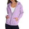 Cool Zippered Solid Color Heading Women Posted Sweatshirt Long Sleeve Casual Fashion