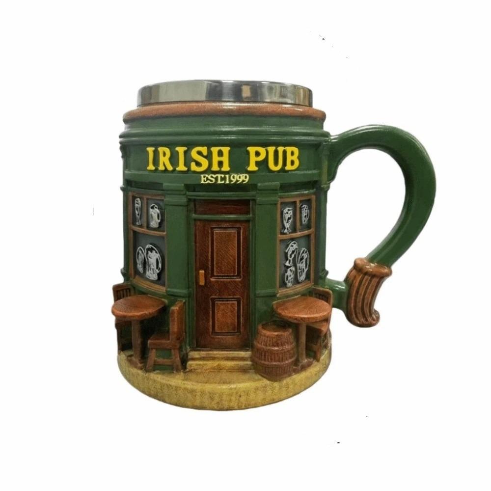 

300 ML 3D Resin Mug Stainless Steel Liner Breakfast Cup Durable Material Coffee Cup Gifts 300 ML зелёный