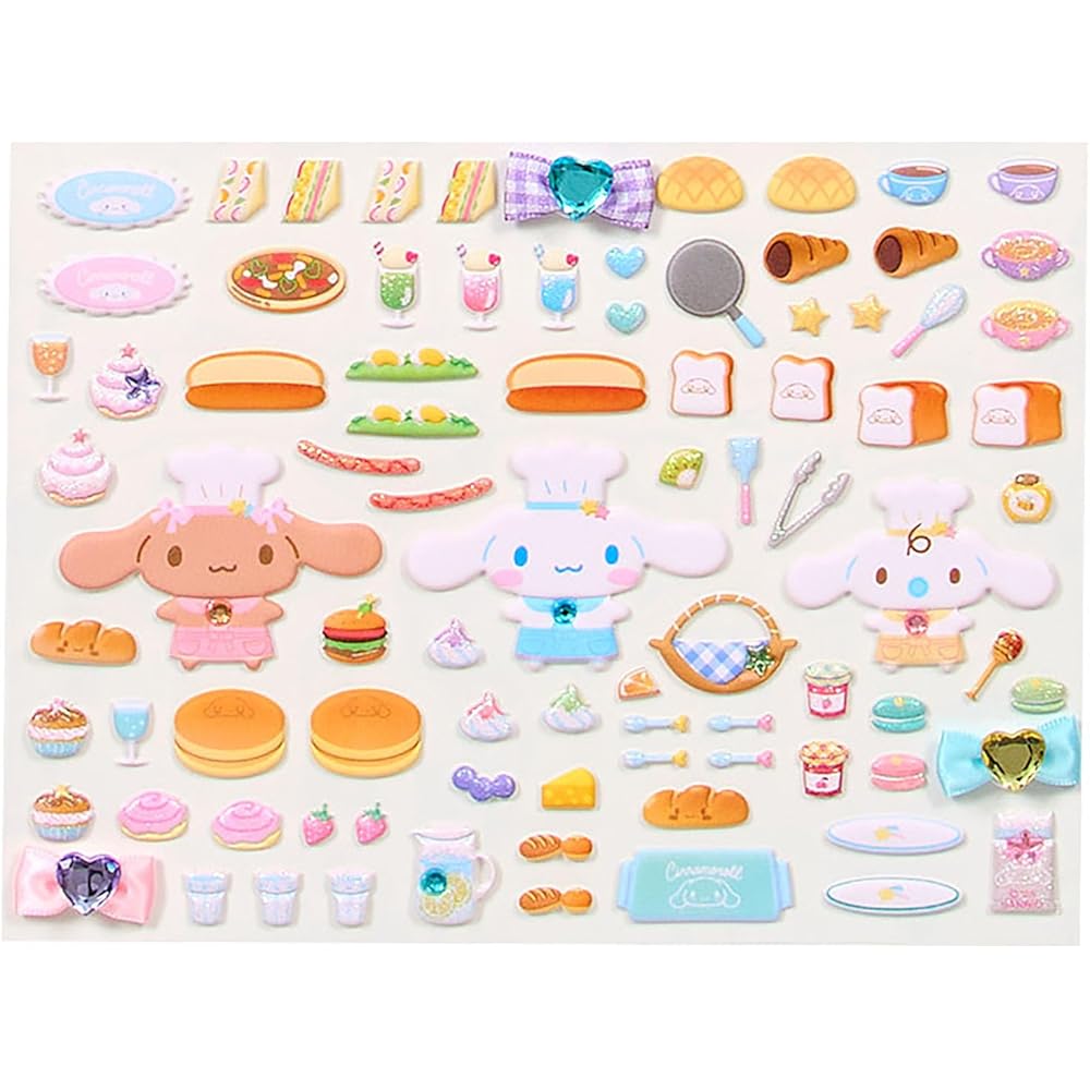 Sanrio Cinnamoroll Playable Sticker Set PVC Stickers and Paper Base Toy for Children Age 3 and Up