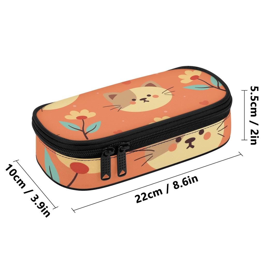 Pencil Bag Neat Design Wear Resistant Polyester Full Zipper Closure with Mesh Pocket Removable Divider and Pen Slots for Students