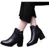 Fashion GKTINOO 2024 Genuine Leather Quality Women Shoes Women Ankle Boots High Heels Zipper Shoes Warm Fur Winter Boots for Women