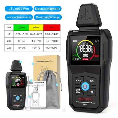 MESTEK EMF01 Détecteur de Rayonnement de Champ Électromagnétique Chasse aux Fantômes LCD Numérique Compteur EMF pour Maison Bureau Routeur Micro-ondes