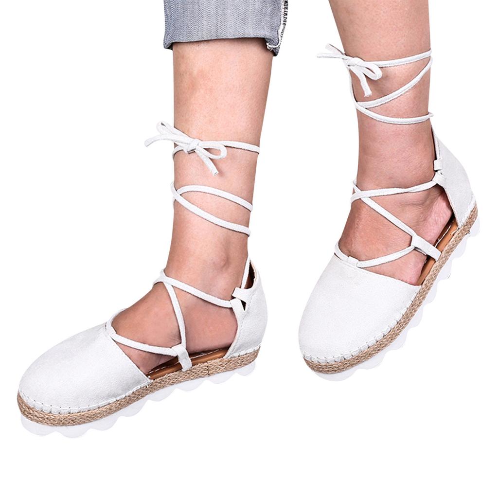 Damesko Sommermote Uformelt Rund Toe Sandaler med kryssbundet