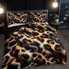 Leopard Print Duvet Cover Set Fashionable All-Season Comfort Machine Washable For Home And Dormitory Decor